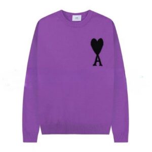 Ami Knit Sweater Purple Black