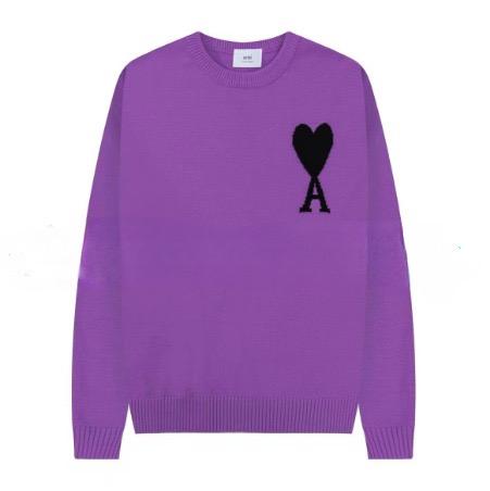 Ami Knit Sweater Purple Black