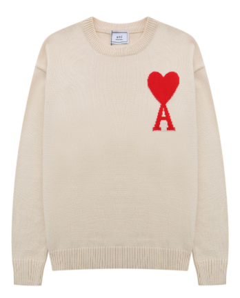 3b731d_7f92bff976024d718b45e318d65a218amv2.png Ami Knit Sweater Khaki Red