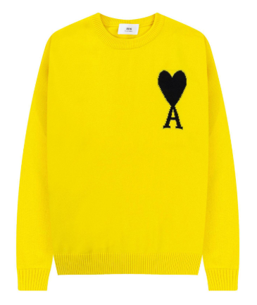 Ami Knit Sweater Yellow Black
