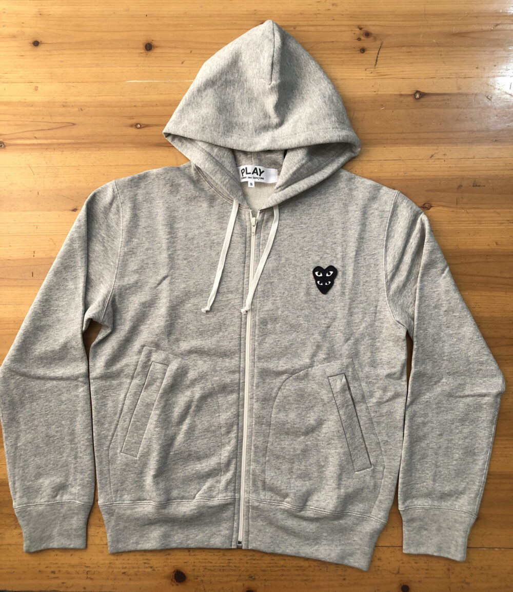 Comme Des Garcons Zipper Double Heart Grey