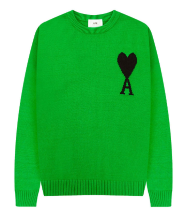 Ami Knit Sweater Green Black