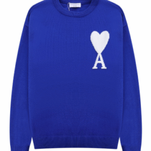 Ami Knit Sweater Blue White