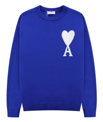 Ami Knit Sweater Blue White
