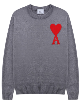 3b731d_e254d8d3103d47e2a3e3100fafdae56emv2.png Ami Knit Sweater Grey Red