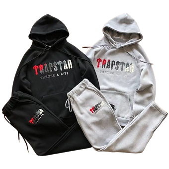 Trapstar Gray Red Black Irongate Tracksuits