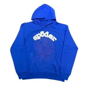 Sp5der Hoodie blue white