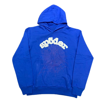 Sp5der Hoodie blue white