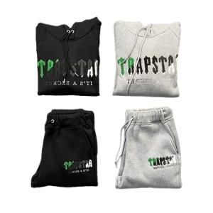 Trapstar Logo Tracksuits Gray or Black Camo Green