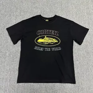 Corteiz Tshirt Full Logo Black and Yellow
