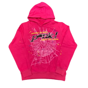 Sp5der Hoodie Pink Black