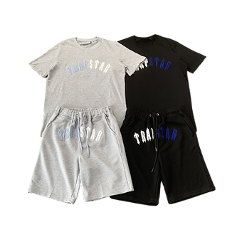 Trapstar Shirt and Boxer Shorts Set Black or Gray