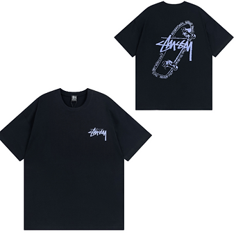 Stussy Tee Skateboard Black and White