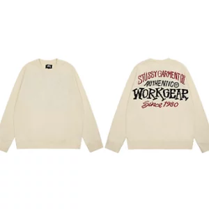 Stussy Knit Creme Font Back