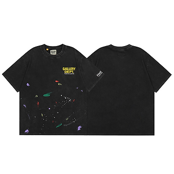 Gallery Dept. T-Shirt Black Yellow Paint