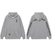 Chrome Hearts Zip Hoodie Font Sleeve (Black Grey)