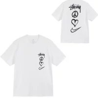 Stussy Tee Nike Peace Black and White