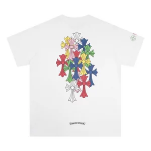 Chrome Hearts Tee White and Black Big Colour Crosses