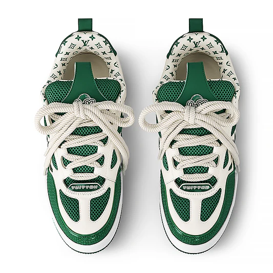 3b731d_30848b9cefd843c6a206e0619d98cd01~mv2 LV Skate Monogram Trainer Green Sneaker
