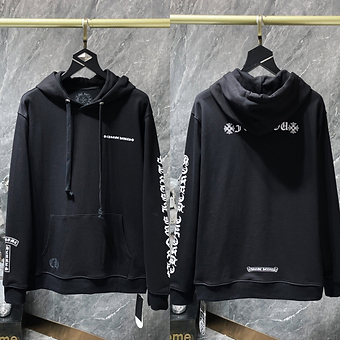Chrome Hearts Hoodie Black Print Up