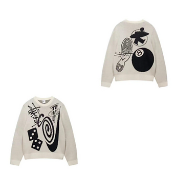 Stussy Knit Beige Logos