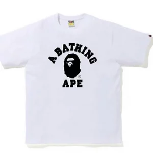 Bape Tshirt Classic Black White Small Logo