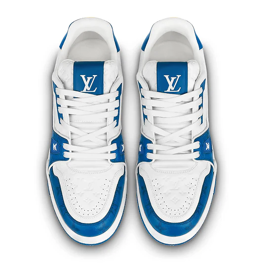 3b731d_5a20fad3ab98470e8c9b6178ae62f153~mv2 LV Trainer '54' White Blue Sneaker