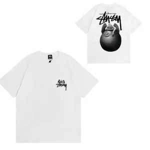 Stussy Tee Angel 8Ball Black and White