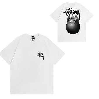 Stussy Tee Angel 8Ball Black and White