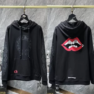Chrome Hearts Hoodie Black Big Lips
