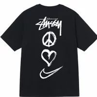 Stussy Tee Nike Peace Black and White