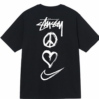 Stussy Tee Nike Peace Black and White
