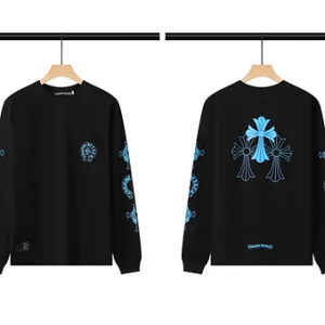 Chrome Hearts Longsleeve Blue Font black and white