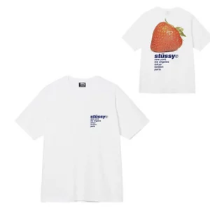 Stussy Tee Strawberry Black and White