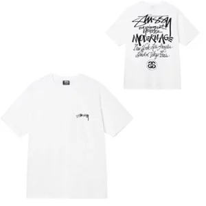Stussy Tee Fonts Black and White