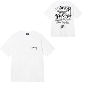 Stussy Tee Fonts Black and White
