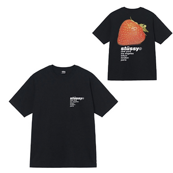 Stussy Tee Strawberry Black and White