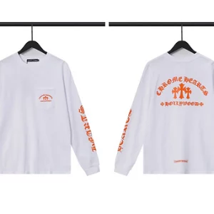 Chrome Hearts Longsleeve Orange Font Black and White