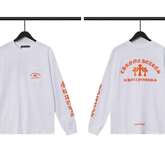 Chrome Hearts Longsleeve Orange Font Black and White