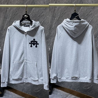 Chrome Hearts Zipper 3 Crosses Black Grey