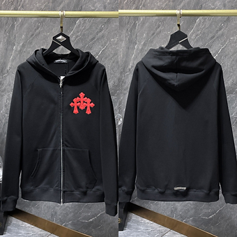 Chrome Hearts Zipper 3 Crosses Black Grey