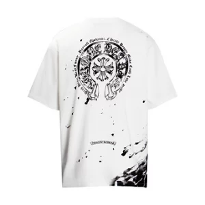 Chrome Hearts Tee White and Black Splatter