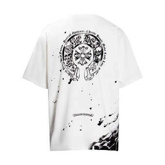 Chrome Hearts Tee White and Black Splatter