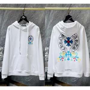 Chrome Hearts Hoodies Black White Crosses Down