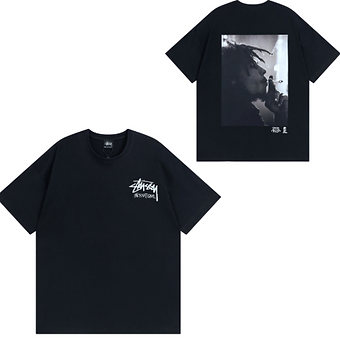 Stussy Tee Smoke Black and White