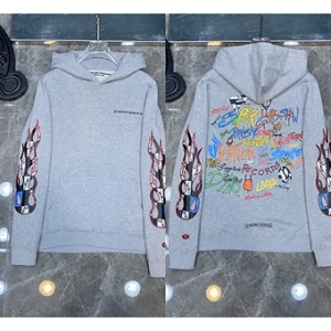 Chrome Hearts Hoodie Grey Logos