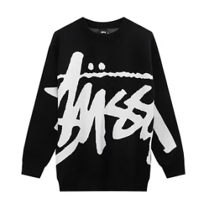 Stussy Knit Black Big Font