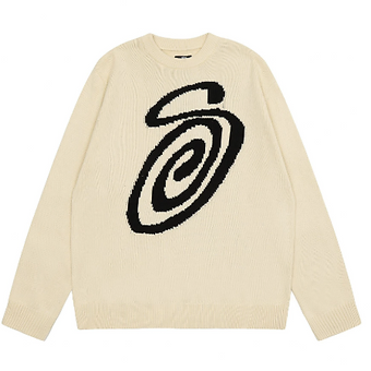 Stussy Knit Creme Big S