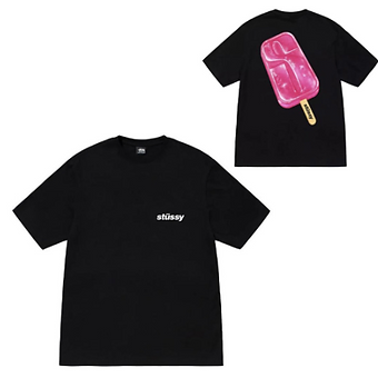 Stussy Tee Ice Cream Black and White