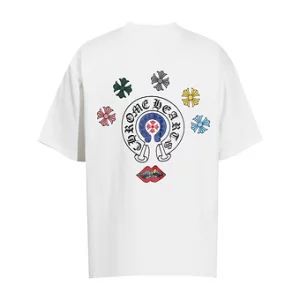 Chrome Hearts Tee White and Black Colourful Lips